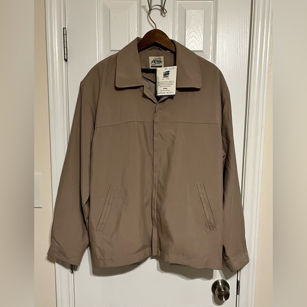 AKWA Tan Lightweight Dad‎ Jacket New With Tags Size Large Vintage